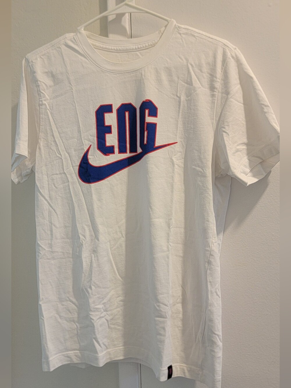 Nike White ENGLAND training Ground, Blue ENG graphic Tee S